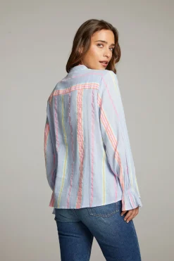 Sale Chaser Brand Dolphin South West Beach Stripe Button Down