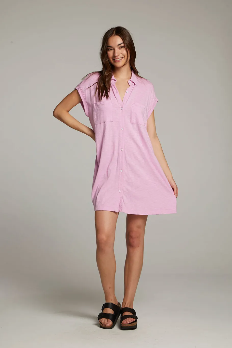 Cheap Chaser Brand Downtown Pastel Lavender Mini Dress