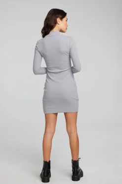 Cheap Chaser Brand Edita Silver Grey Mini Dress