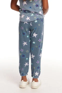 Outlet Chaser Brand Embroidery Stars Girls Cozy Knit Sweatpant