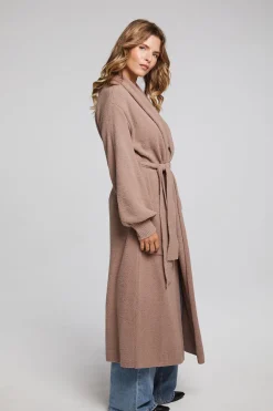 Cheap Chaser Brand Evee Warm Taupe Maxi Cardigan