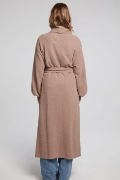 Cheap Chaser Brand Evee Warm Taupe Maxi Cardigan