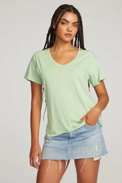 Outlet Chaser Brand Everyday Essential Quiet Green V-neck Tee