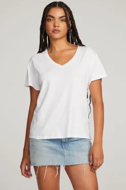 Flash Sale Chaser Brand Everyday Essential White V-neck Tee