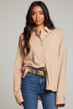 Online Chaser Brand Ezra Warm Taupe Button Up
