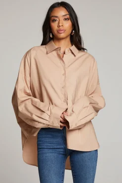 Online Chaser Brand Ezra Warm Taupe Button Up
