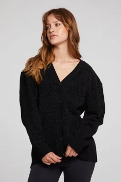 New Chaser Brand Fairfax Licorice Cardigan