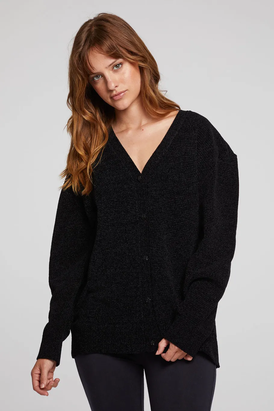 New Chaser Brand Fairfax Licorice Cardigan
