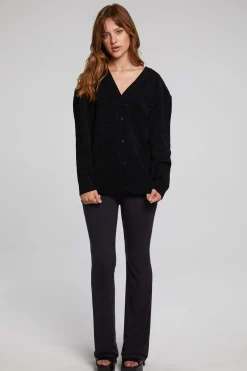 New Chaser Brand Fairfax Licorice Cardigan