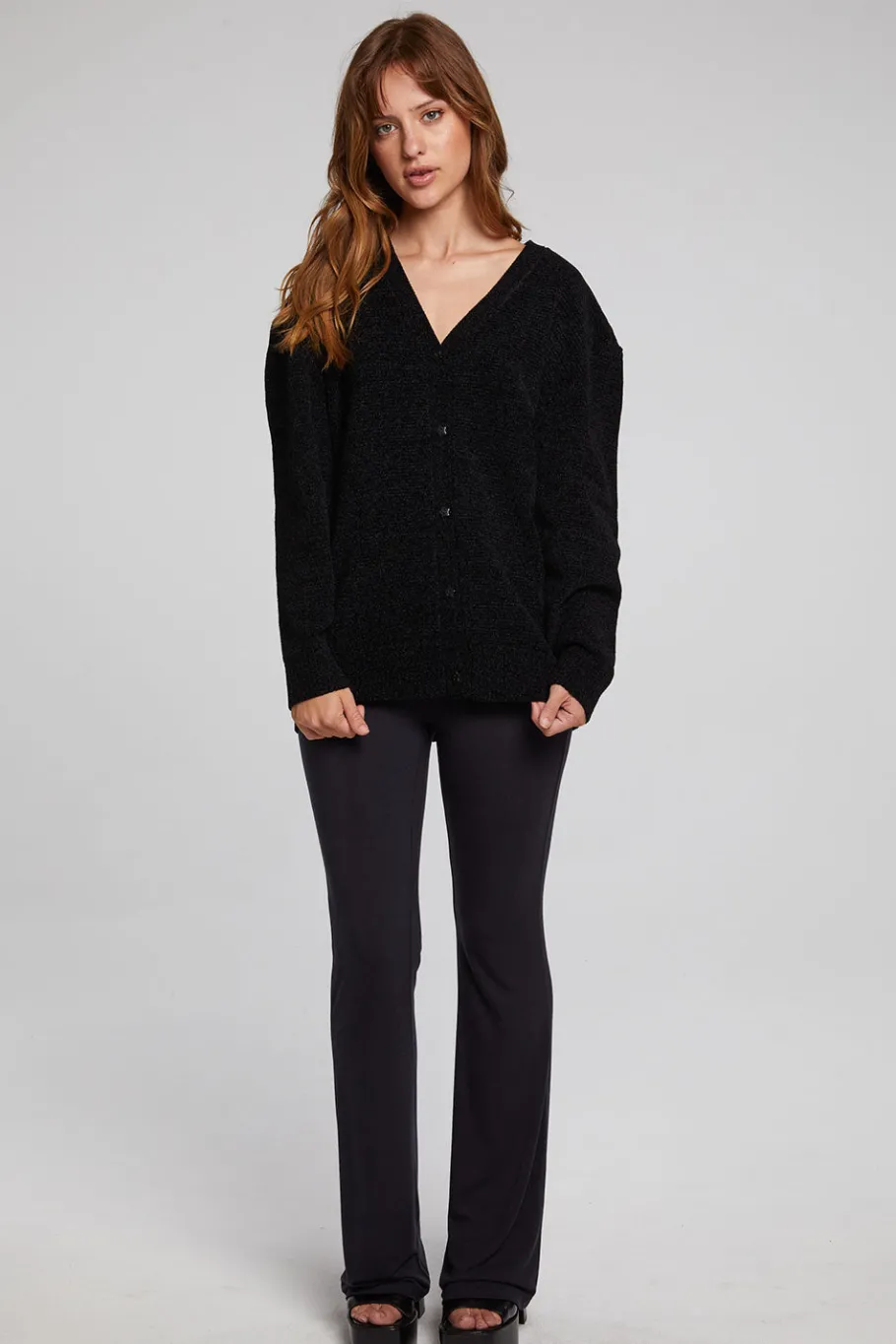 New Chaser Brand Fairfax Licorice Cardigan
