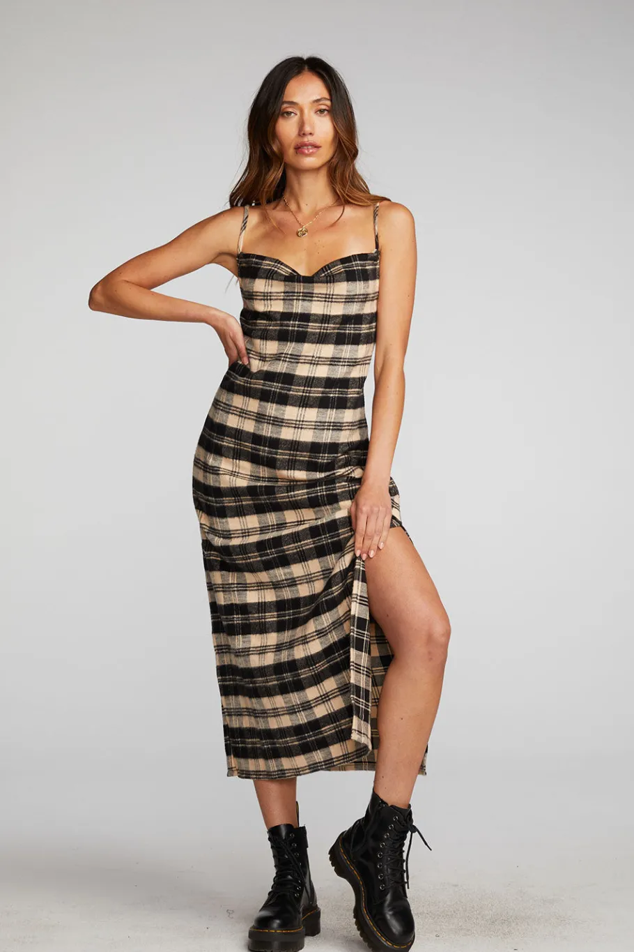 Store Chaser Brand Flannel Midi Slip Dress