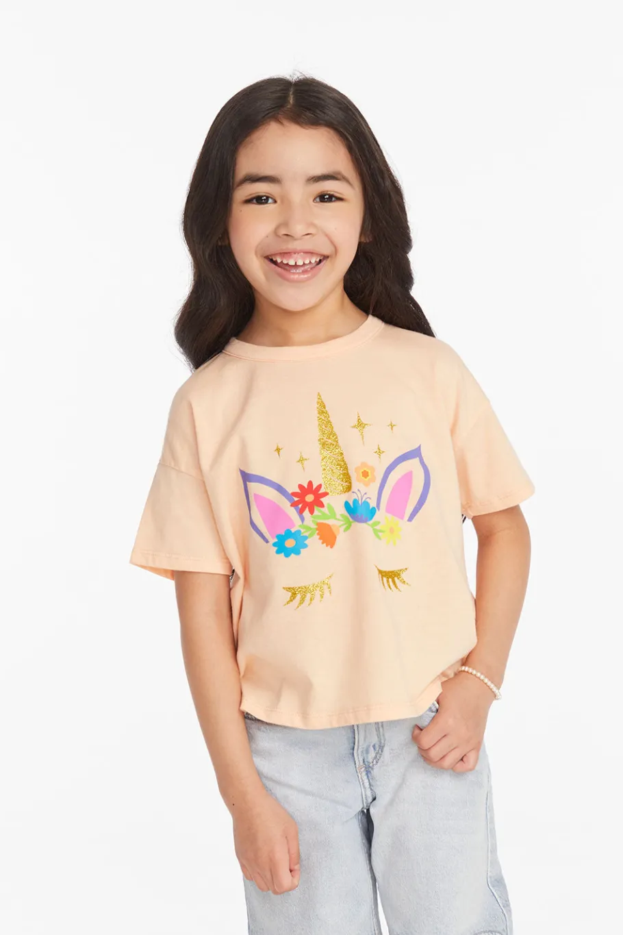 Best Chaser Brand Floral Unicorn Girls Tee