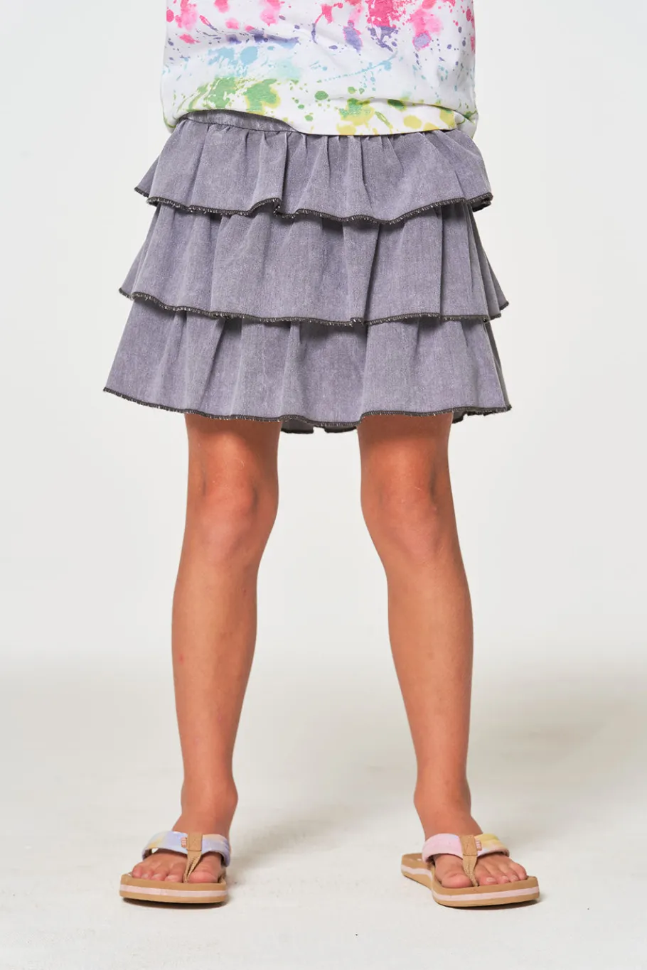 Cheap Chaser Brand Girls Coastal Cloth Tiered Ruffle Skort
