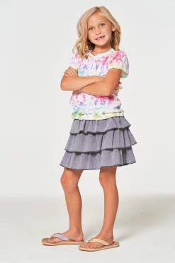 Cheap Chaser Brand Girls Coastal Cloth Tiered Ruffle Skort