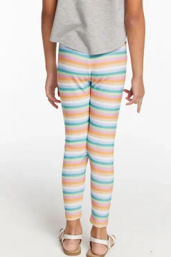 Fashion Chaser Brand Girls Cozy Knit Sunshine Stripe Classic Slim Legging
