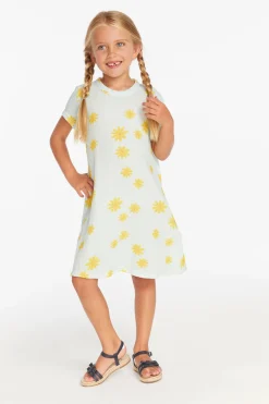 Fashion Chaser Brand Girls Powder Blue Daisy Tee Shirt Dress