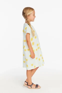 Fashion Chaser Brand Girls Powder Blue Daisy Tee Shirt Dress