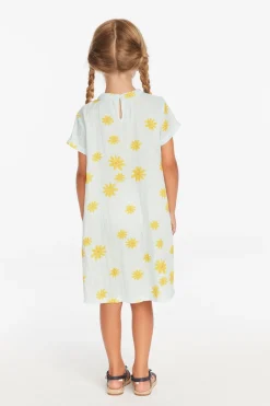Fashion Chaser Brand Girls Powder Blue Daisy Tee Shirt Dress