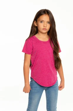 Online Chaser Brand Girls Recycled Vintage Jersey Short Sleeve Scoop Back Shirt