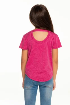 Online Chaser Brand Girls Recycled Vintage Jersey Short Sleeve Scoop Back Shirt