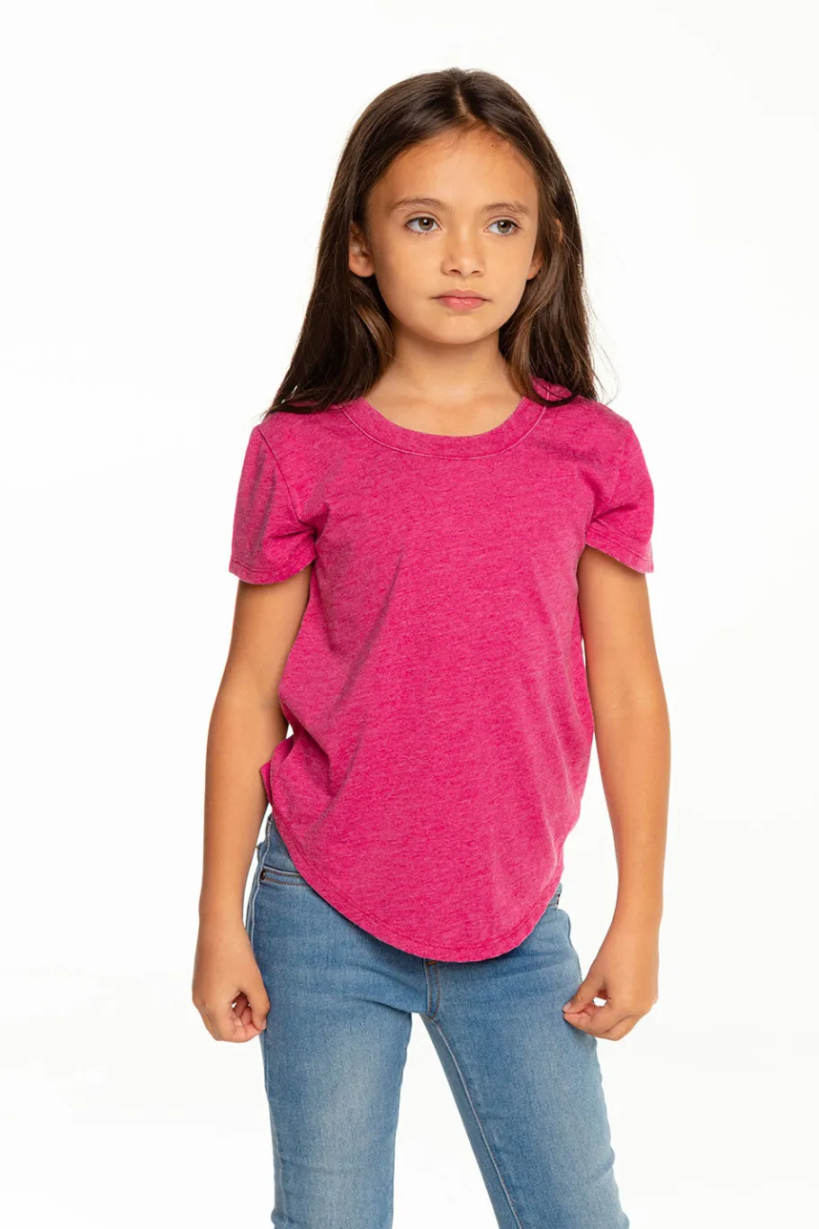 Online Chaser Brand Girls Recycled Vintage Jersey Short Sleeve Scoop Back Shirt