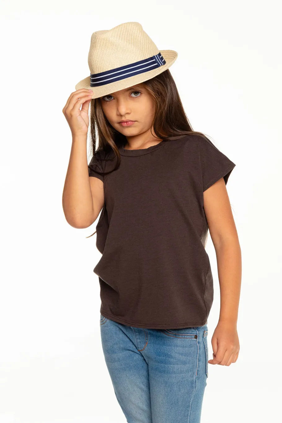 Flash Sale Chaser Brand Girls Recycled Vintage Jersey Cap Sleeve Vent Back Tee