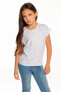 Online Chaser Brand Girls Recycled Vintage Jersey Cap Sleeve Vent Back Tee