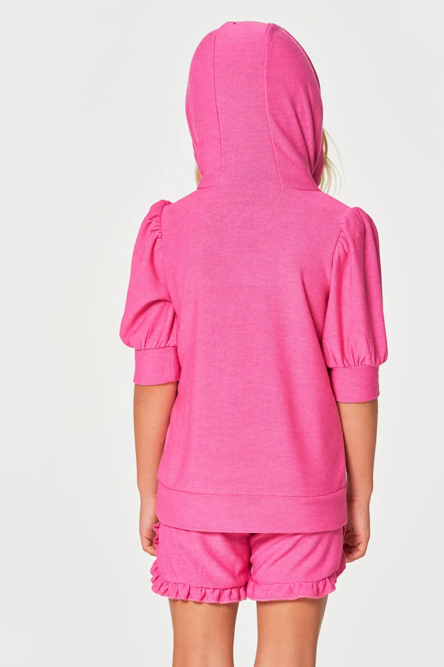 Outlet Chaser Brand Girls RPET Cozy Knit 3/4 Puff Sleeve Hoodie