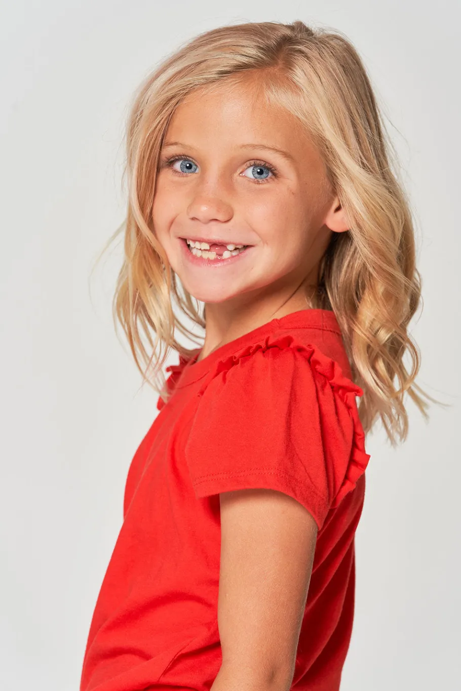 Outlet Chaser Brand Girls RPET Vintage Jersey Ruffle Puff Sleeve Tee