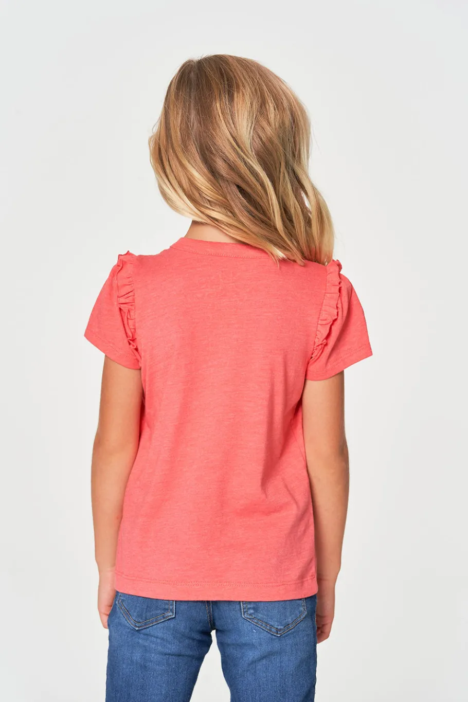 Cheap Chaser Brand Girls RPET Vintage Jersey Ruffle Puff Sleeve Tee