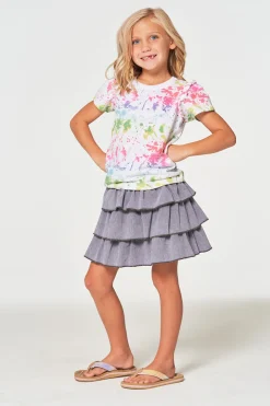 Outlet Chaser Brand Girls RPET Vintage Jersey Ruffle Puff Sleeve Tee