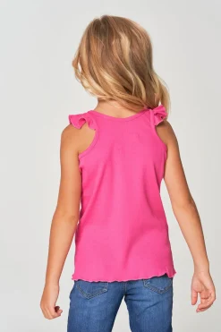 Flash Sale Chaser Brand Girls RPET Vintage Rib Ruffle Racer Tank