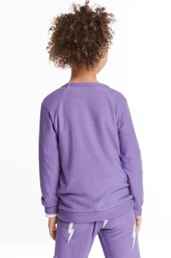 Discount Chaser Brand Glitter Bolt Girls Raglan Pullover