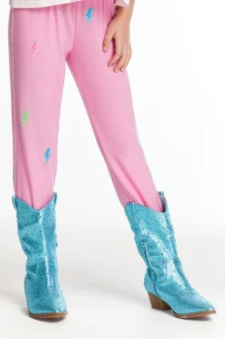 Shop Chaser Brand Glitter Bolts Girls Pant