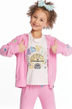 Clearance Chaser Brand Glitter Bolts Girls Zipup Hoodie