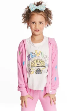 Clearance Chaser Brand Glitter Bolts Girls Zipup Hoodie