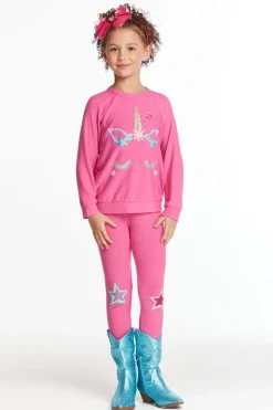Best Chaser Brand Glitter Unicorn Girls Raglan Pullover
