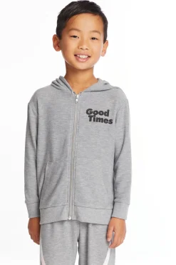 New Chaser Brand Good Times Boys Long Sleeve Zip Up Hoodie