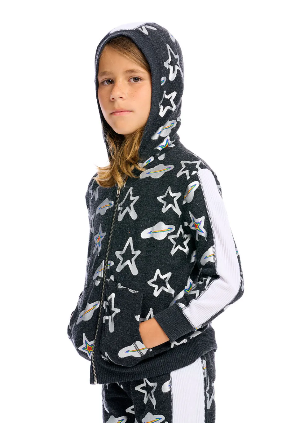 Cheap Chaser Brand Graffiti Saturn Zip Up Hoodie