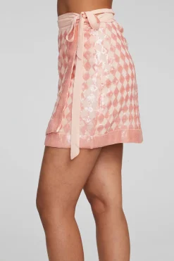 Online Chaser Brand Gramercy Wrap Skirt Embellished Check