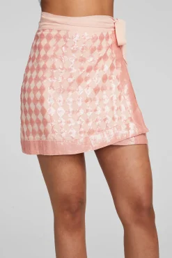 Online Chaser Brand Gramercy Wrap Skirt Embellished Check
