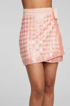 Online Chaser Brand Gramercy Wrap Skirt Embellished Check