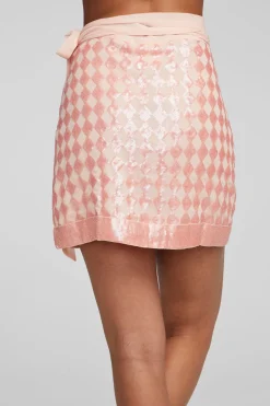 Online Chaser Brand Gramercy Wrap Skirt Embellished Check