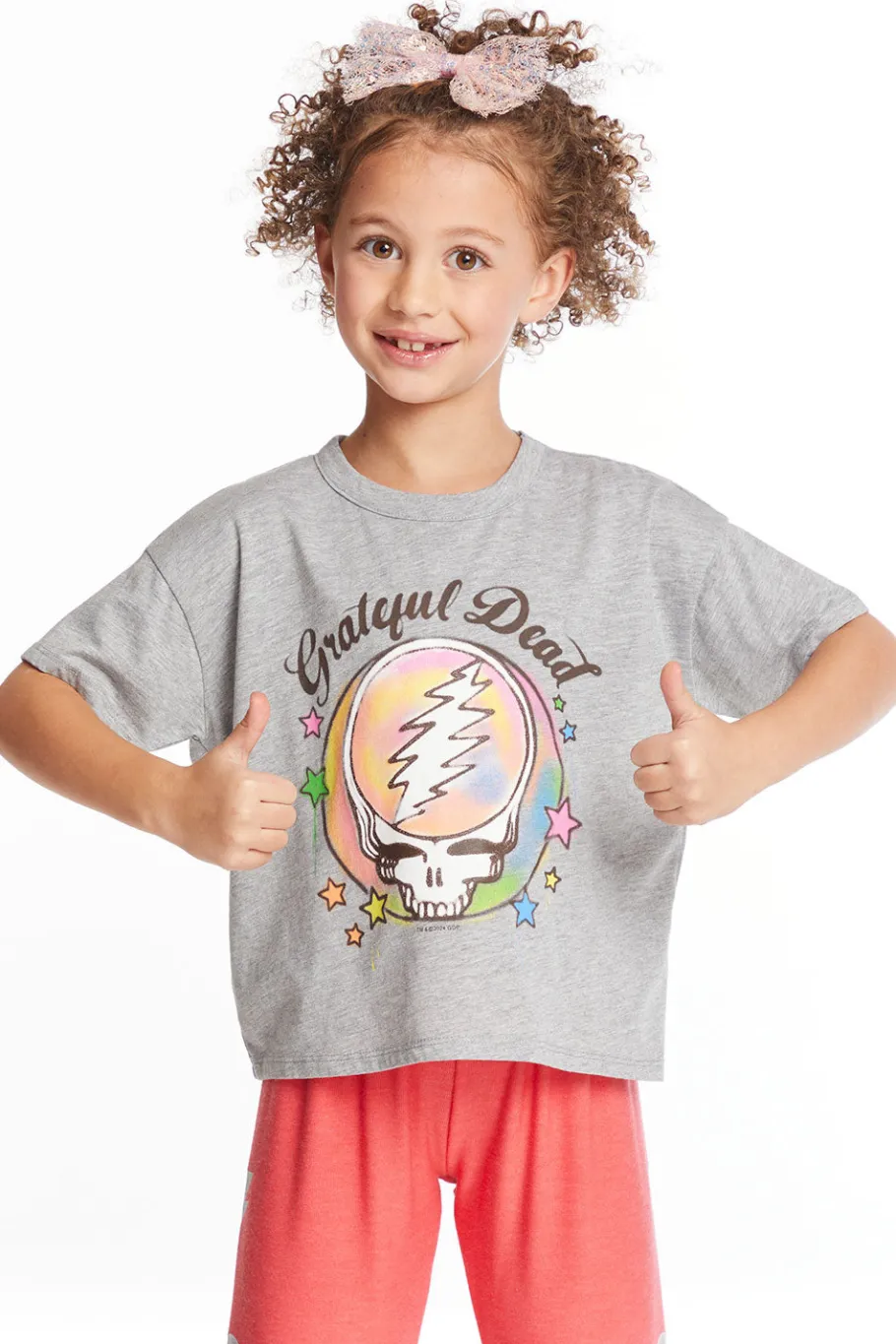 Cheap Chaser Brand Grateful Dead Airbrushed Steal Your Face Girls Tee