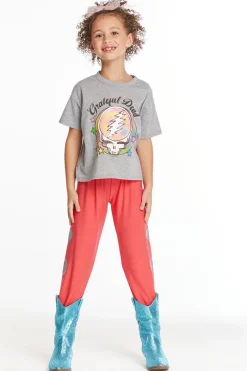 Cheap Chaser Brand Grateful Dead Airbrushed Steal Your Face Girls Tee