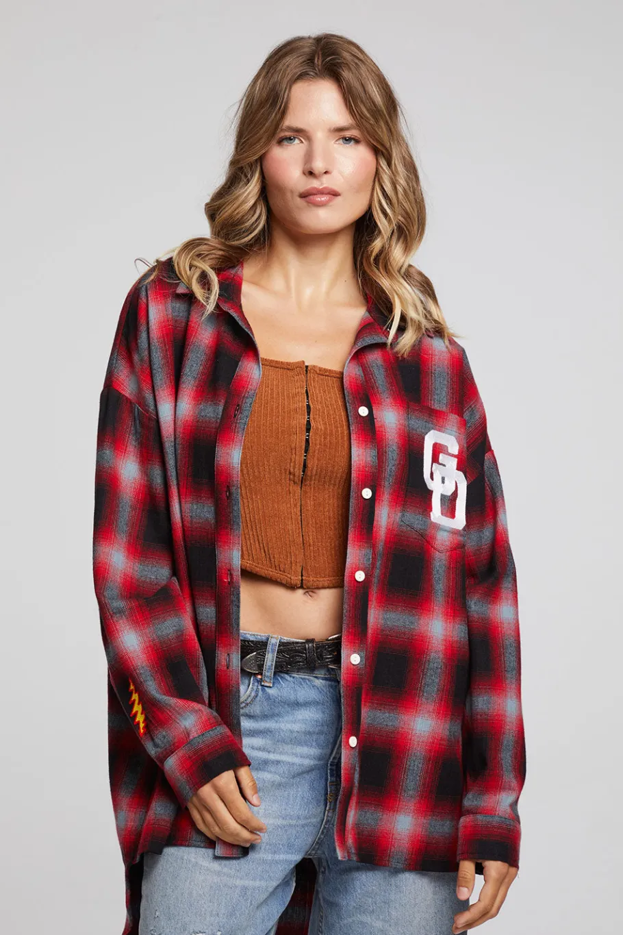 Hot Chaser Brand Grateful Dead Dancing Bear Button Down Flannel
