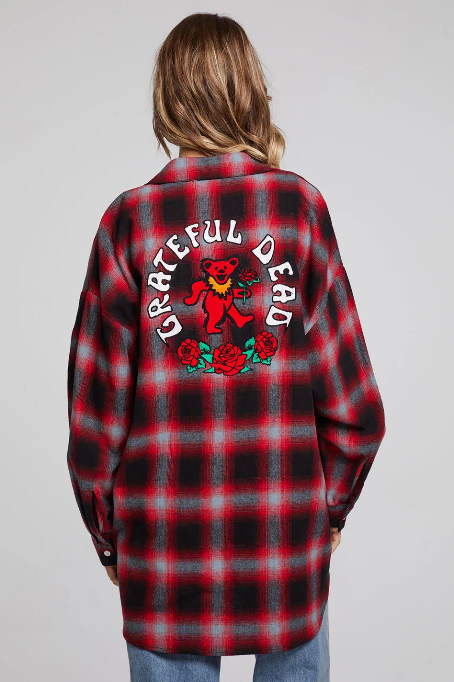 Hot Chaser Brand Grateful Dead Dancing Bear Button Down Flannel