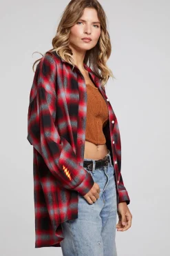 Hot Chaser Brand Grateful Dead Dancing Bear Button Down Flannel