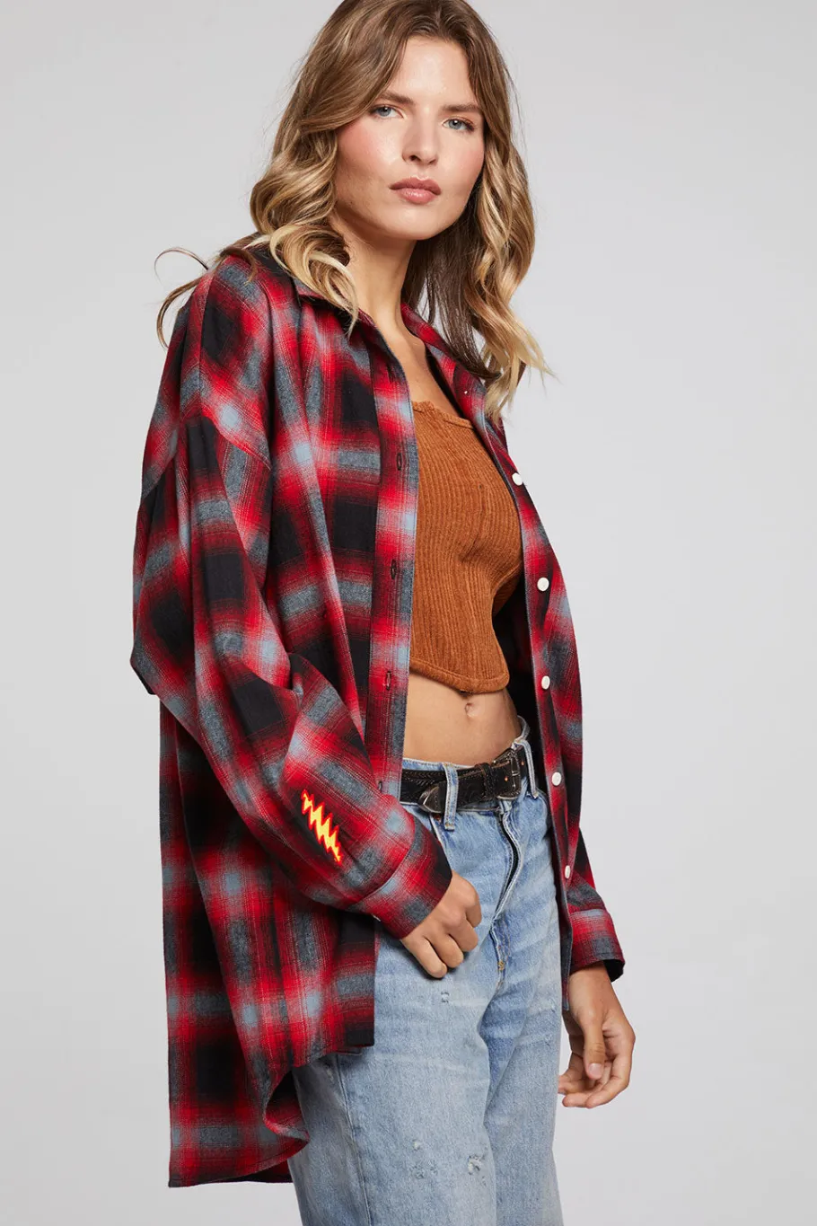 Hot Chaser Brand Grateful Dead Dancing Bear Button Down Flannel
