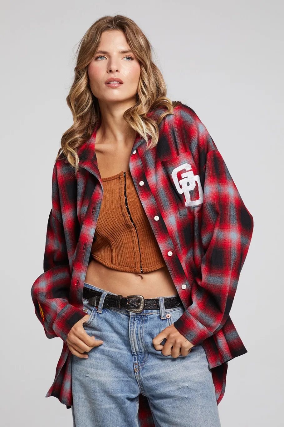 Hot Chaser Brand Grateful Dead Dancing Bear Button Down Flannel